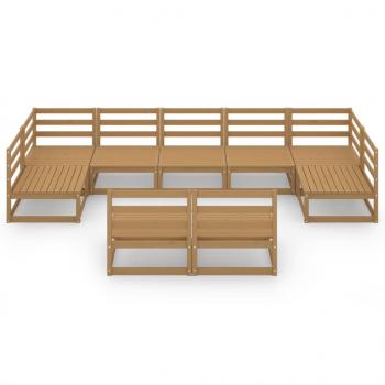 9-tlg. Garten-Lounge-Set Massivholz Kiefer