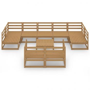 10-tlg. Garten-Lounge-Set Massivholz Kiefer