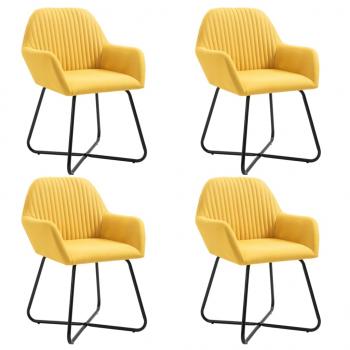 ARDEBO.de - Esszimmerstühle 4 Stk. Gelb Stoff