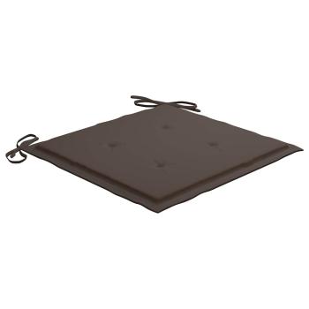 3-tlg. Bistroset mit Taupe Kissen Massivholz Teak
