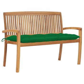 ARDEBO.de - Stapelbare Gartenbank mit Auflage 128,5 cm Massivholz Teak