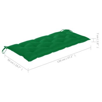 Stapelbare Gartenbank mit Auflage 128,5 cm Massivholz Teak