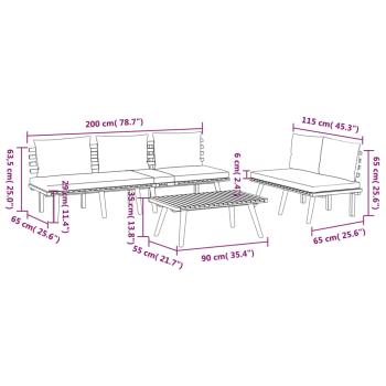 3-tlg. Garten-Lounge-Set mit Kissen Massivholz Akazie