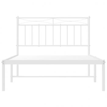 Bettgestell mit Kopfteil Metall Weiß 107x203 cm
