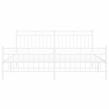 ARDEBO.de - Bettgestell mit Kopf- und Fußteil Metall Weiß 180x200 cm