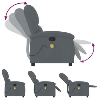 Massagesessel Dunkelgrau Samt