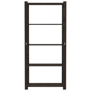 Lagerregal mit 5 Böden Schwarz 80x38x170 cm Massivholz Kiefer