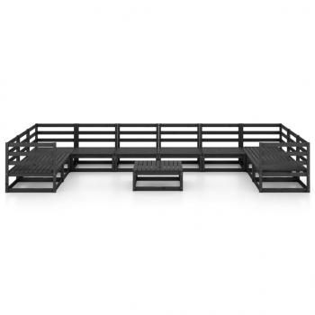 11-tlg. Garten-Lounge-Set Massivholz Kiefer