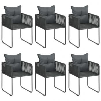 7-tlg. Garten-Essgruppe PVC Rattan Schwarz und Braun