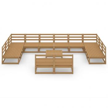 13-tlg. Garten-Lounge-Set Massivholz Kiefer