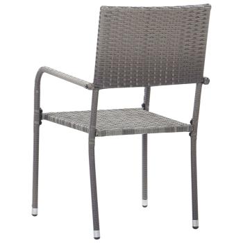 7-tlg. Garten-Essgruppe Poly Rattan Anthrazit
