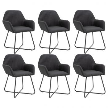 ARDEBO.de - Esszimmerstühle 6 Stk. Schwarz Stoff