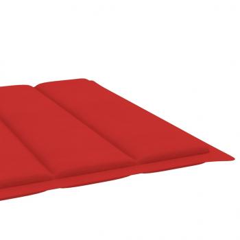 Sonnenliege mit Auflage Akazie Massivholz 