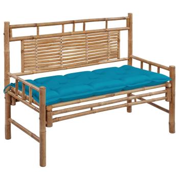 ARDEBO.de - Gartenbank mit Auflage 120 cm Bambus