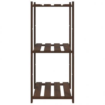 Lagerregal mit 3 Böden Braun 60x38x90 cm Massivholz Kiefer