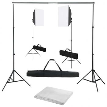 ARDEBO.de - Fotostudio-Set mit Softboxen und Hintergrundsystem