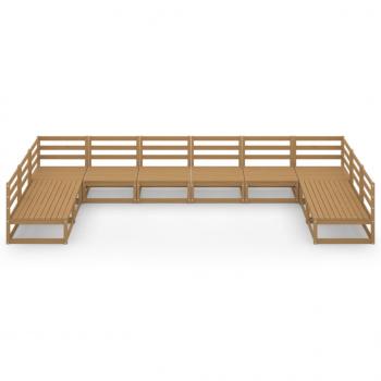 10-tlg. Garten-Lounge-Set Massivholz Kiefer