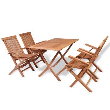 ARDEBO.de - 5-tlg. Garten-Essgruppe Teak Massivholz