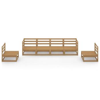 6-tlg. Garten-Lounge-Set Honigbraun Massivholz Kiefer