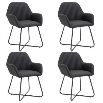 ARDEBO.de - Esszimmerstühle 4 Stk. Schwarz Stoff
