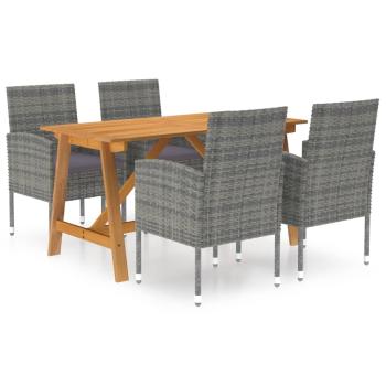 ARDEBO.de - 5-tlg. Garten-Essgruppe Grau
