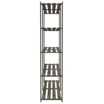 Lagerregal mit 5 Böden Grau 170x38x170 cm Massivholz Kiefer