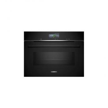 ARDEBO.de Siemens CM776GKB1 iQ700 Einbaukompaktbackofen mit Mikrowellenfunktion, 900 W, 59,4 cm breit, 45 L, 4D Heißluft, Grill, Kindersicherung, Home Connect, coolStart, schwarz
