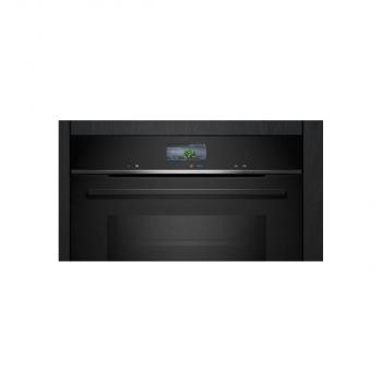 Siemens CM776GKB1 iQ700 Einbaukompaktbackofen mit Mikrowellenfunktion, 900 W, 59,4 cm breit, 45 L, 4D Heißluft, Grill, Kindersicherung, Home Connect, coolStart, schwarz