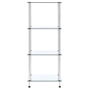 Regal mit 4 Ablagen Transparent 40x40x100 cm Hartglas