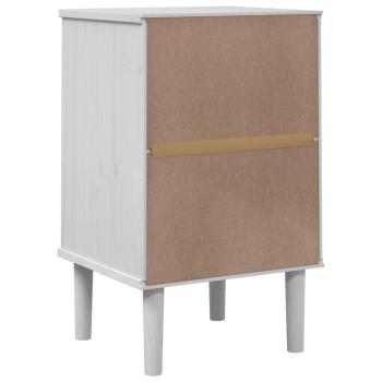 Nachttisch SENJA Rattan-Look Weiß 40x35x65 cm Massivholz Kiefer