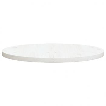 Tischplatte Weiß Ø60x2,5 cm Massivholz Kiefer