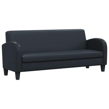 3-Sitzer-Sofa Kunstleder Schwarz