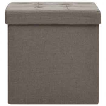 Hocker mit Stauraum 2 Stk. Taupe Leinenoptik