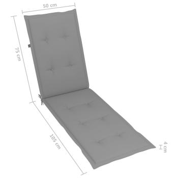 Liegestuhl mit Fußstütze und Auflage Massivholz Akazie