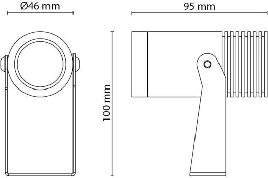 SG Leuchten Hovden LED Strahler, 8W, 550lm, 3000K, Phasenabschnittsdimmung, graphit (630001)