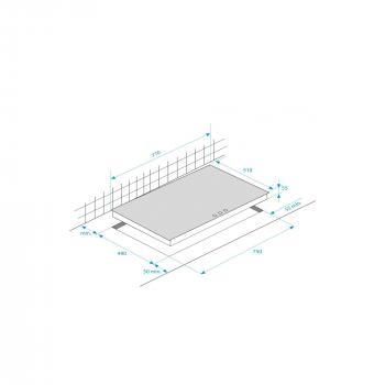 Beko HIC 85502 TX Autarkes Glaskeramik Kochfeld, 77cm breit, Slide Touch Sensortasten, schwarz