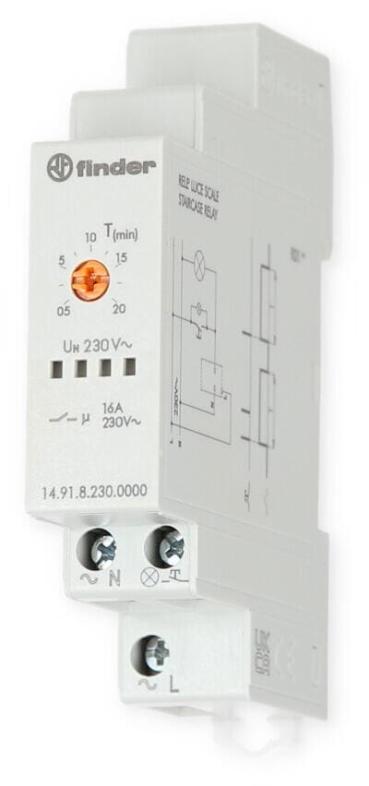 Finder 14.91.8.230.0000 Treppenhaus-Lichtautomat, 230VAC, Einschaltwischer