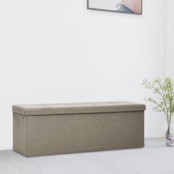 ARDEBO.de - Faltbare Sitzbank mit Stauraum Taupe Leinenoptik