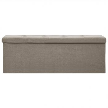 Faltbare Sitzbank mit Stauraum Taupe Leinenoptik