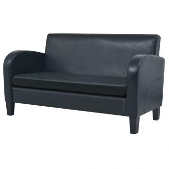 ARDEBO.de - Sofa 2-Sitzer Kunstleder Schwarz
