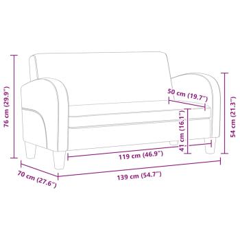 Sofa 2-Sitzer Kunstleder Schwarz