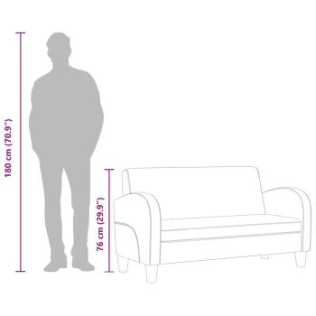 Sofa 2-Sitzer Kunstleder Schwarz