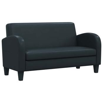 Sofa 2-Sitzer Kunstleder Schwarz