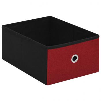 Faltbare Sitzbank mit Stauraum Weinrot 76x38x38 cm Leinenoptik