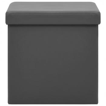 Hocker mit Stauraum Grau PVC