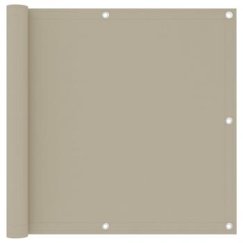 Balkon-Sichtschutz Beige 90x500 cm Oxford-Gewebe