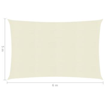 Sonnensegel 160 g/m² Cremeweiß 5x6 m HDPE