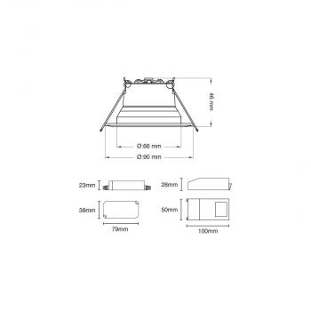 The Light Group SLC1160 SLC One 360 Sunlike LED Einbauleuchte, 8W, 467lm, 2700K, IP44, weiß