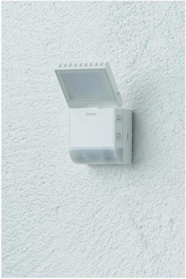 Theben theLeda S8-100 WH LED-Strahler Wandmontage, 8,5 Watt, weiß, 1 LED-Panel, drehbar / schwenkbar, Bewegungsmelder, 4000 K (neutralweiß) 1020800