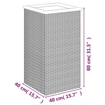 Pflanzkübel Schwarz 40x40x80 cm Poly Rattan